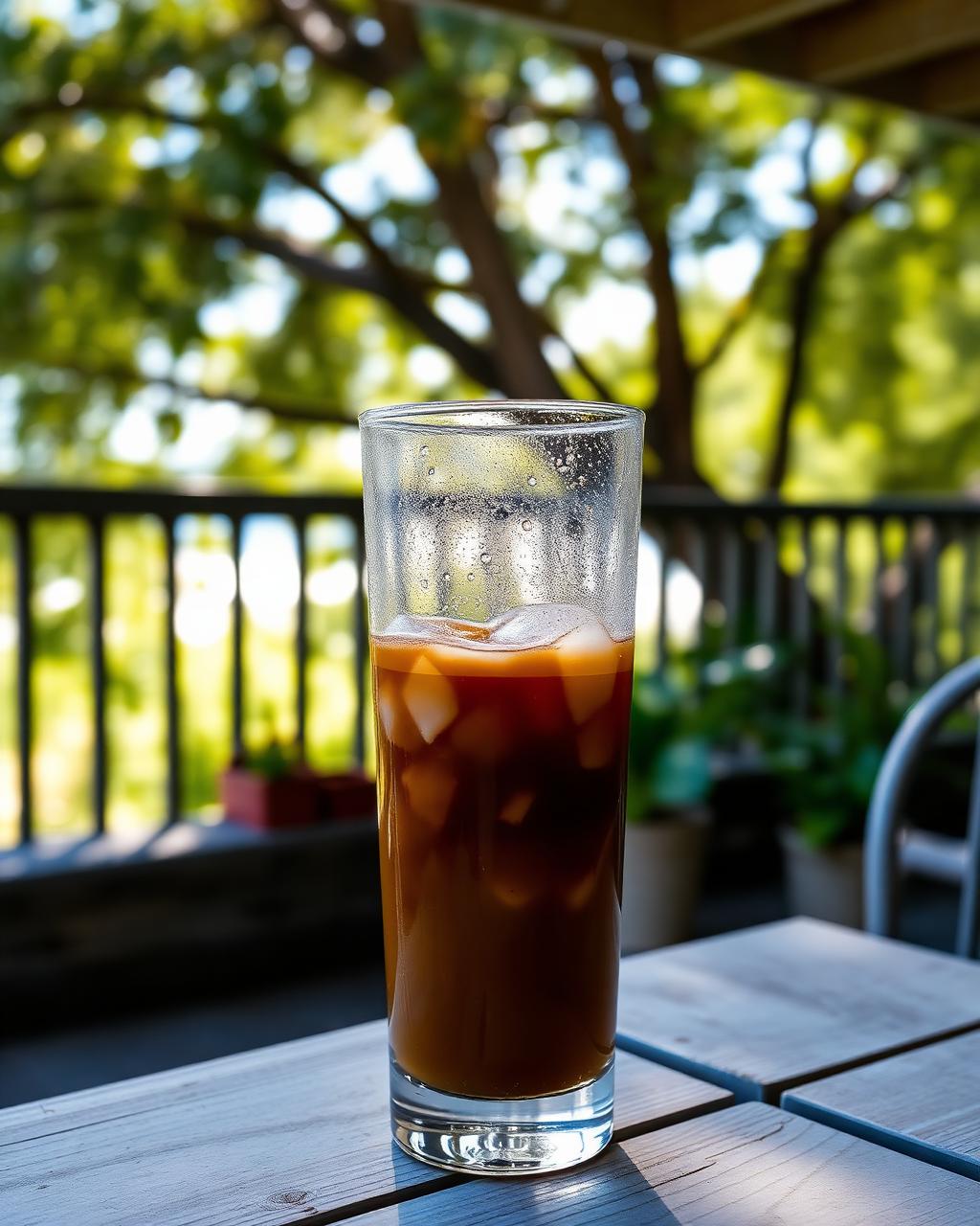 Iced coffee on the patio